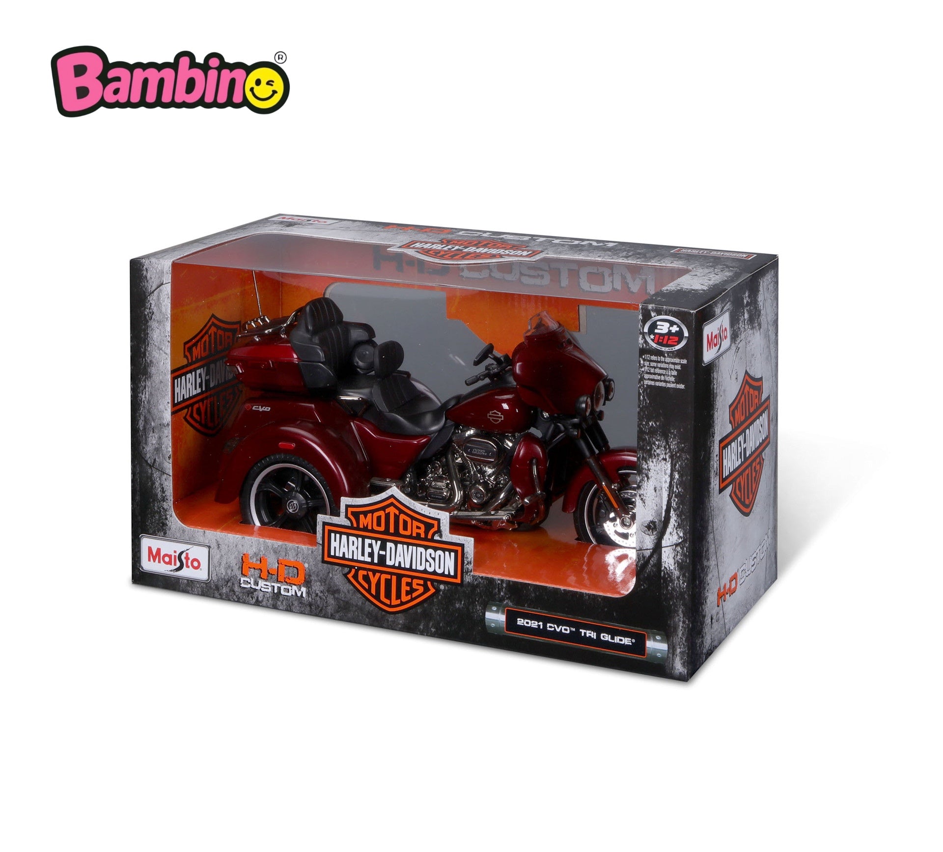 Maisto CVO Tri-Glide 2021, Rot 1:12 Automodello