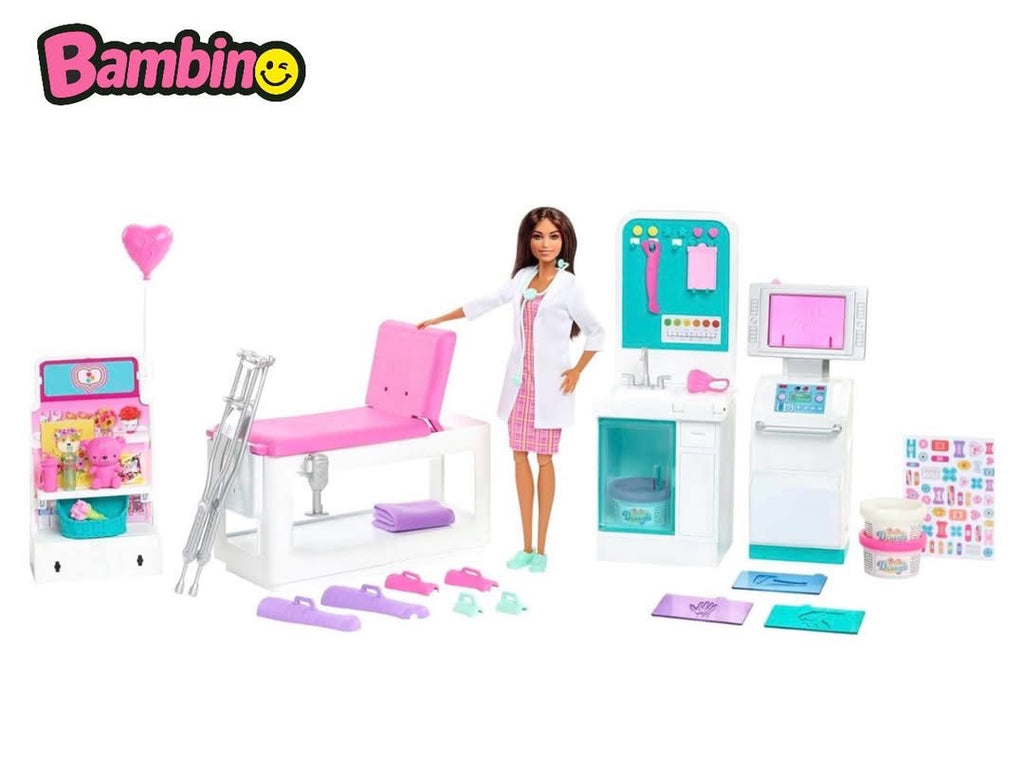 La Barbie Fast Cast Clinic Playset.
