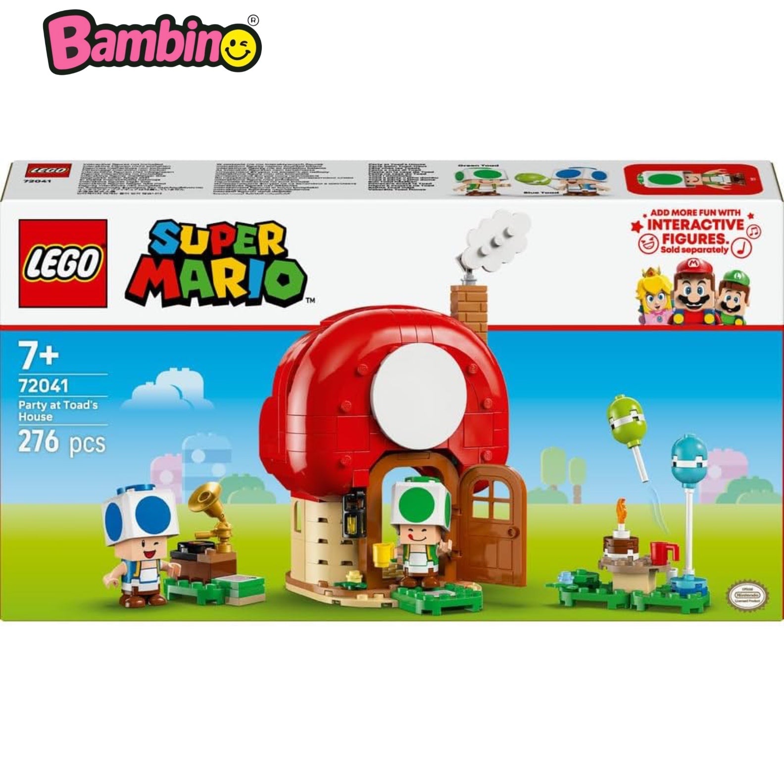 LEGO Super Mario 72041 Festa a Casa di Toad, Giocattolo con 2 Figure, Cucina, Camera, Tavolo da Picnic, Regalo per Bambini 7+