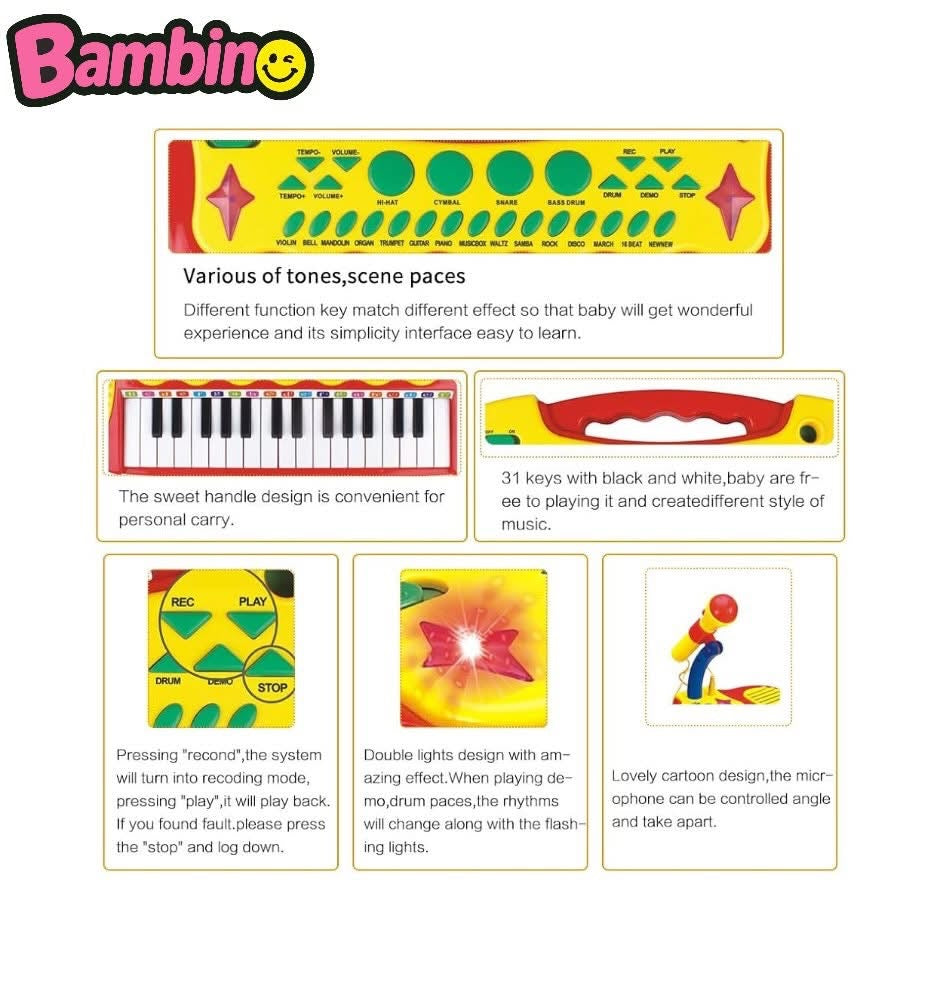 PIANOLA MUSICALE CON SGABELLO.