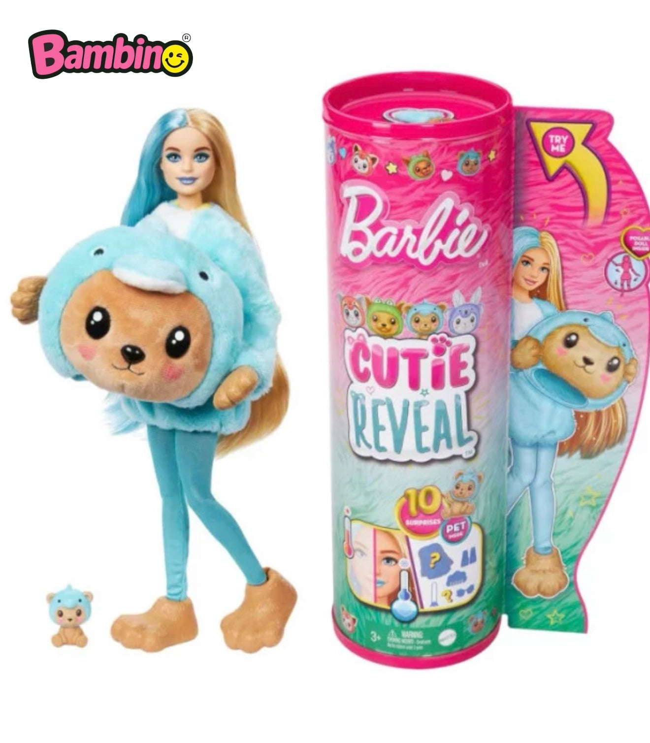 Barbie Cutie Reveal Bambola con Costume di Peluche da Orsacchiotto