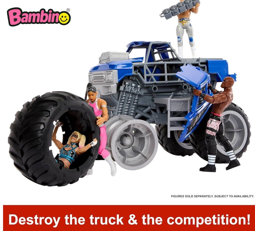 Mattel WWE Wrekkin Slam Crusher Monster Truck con 8 parti da staccare.