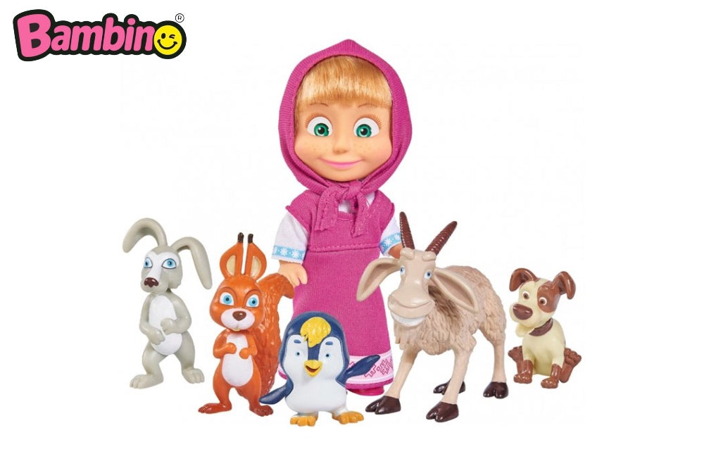 MASHA e ORSO Animal Set Originale Simba Action Figure Bambina Collezione