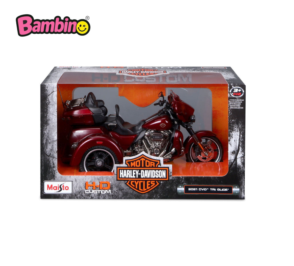 Maisto CVO Tri-Glide 2021, Rot 1:12 Automodello