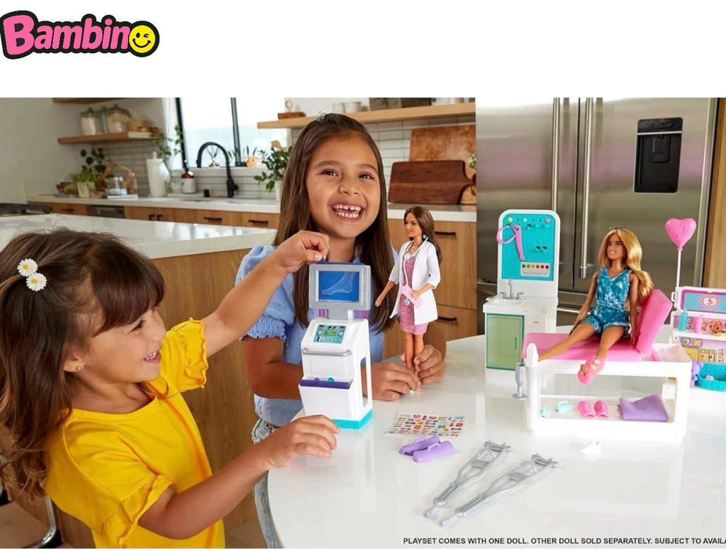 La Barbie Fast Cast Clinic Playset.