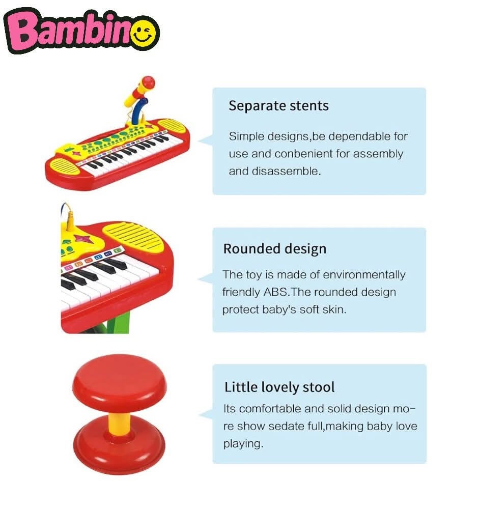 PIANOLA MUSICALE CON SGABELLO.