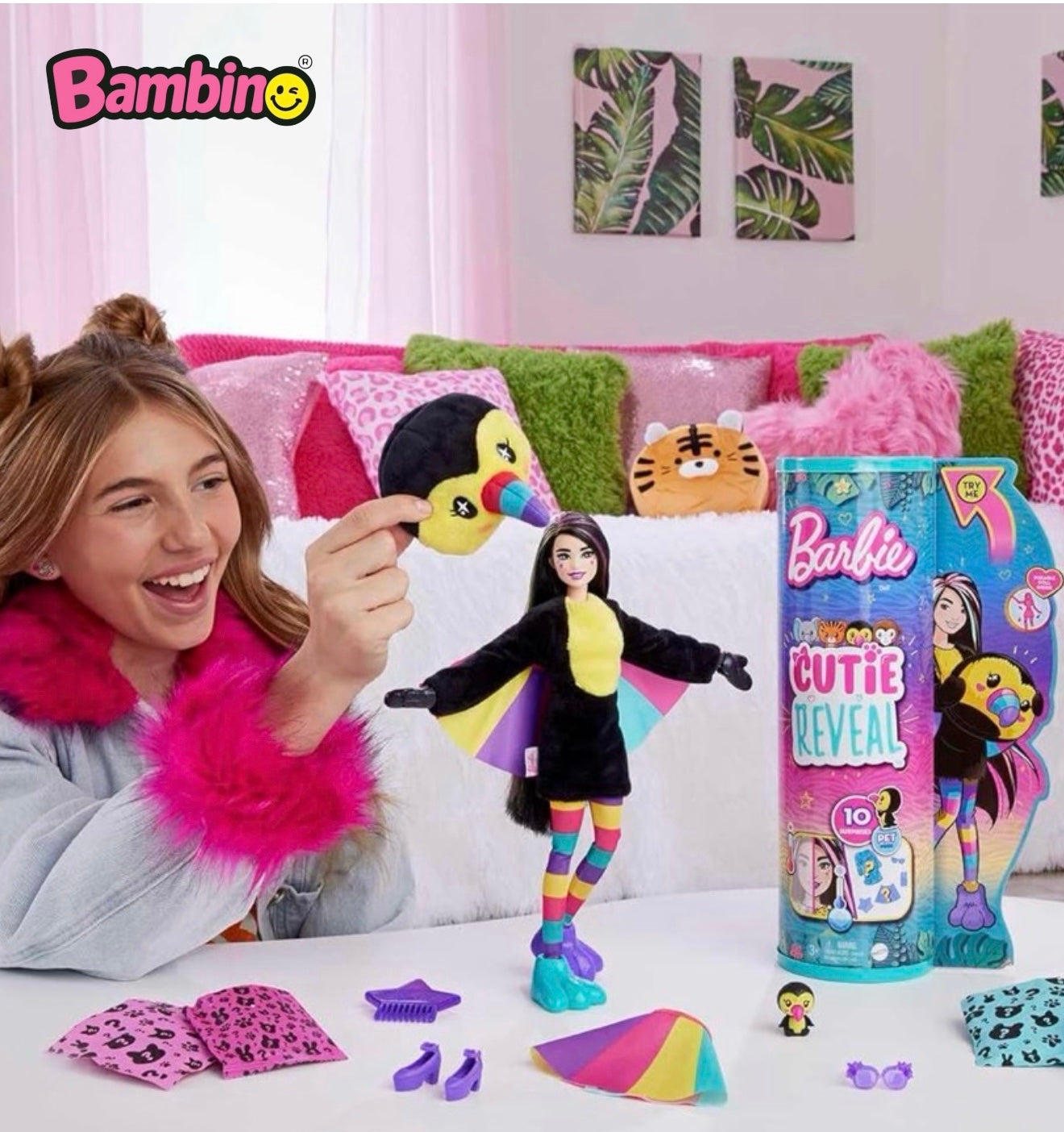 Barbie Cutie Reveal Bambola con Costume di Peluche da Orsacchiotto