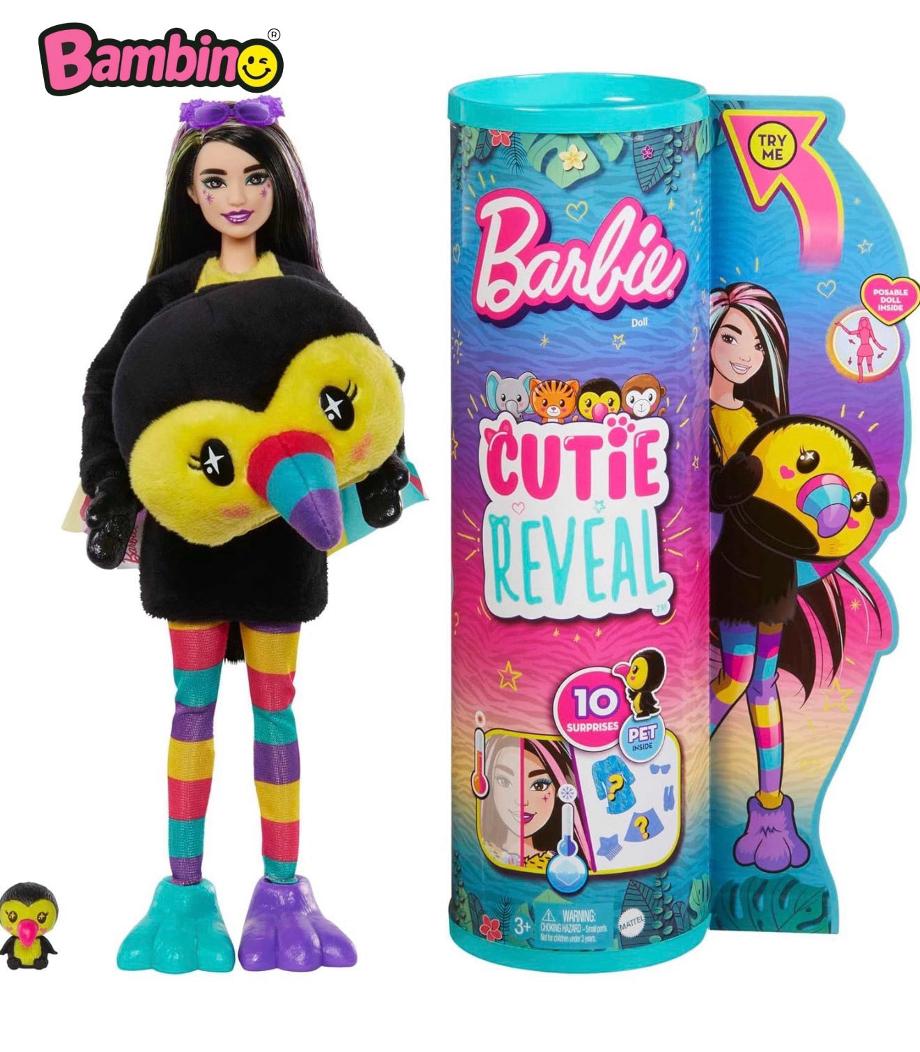 Barbie Cutie Reveal Bambola con Costume di Peluche da Orsacchiotto