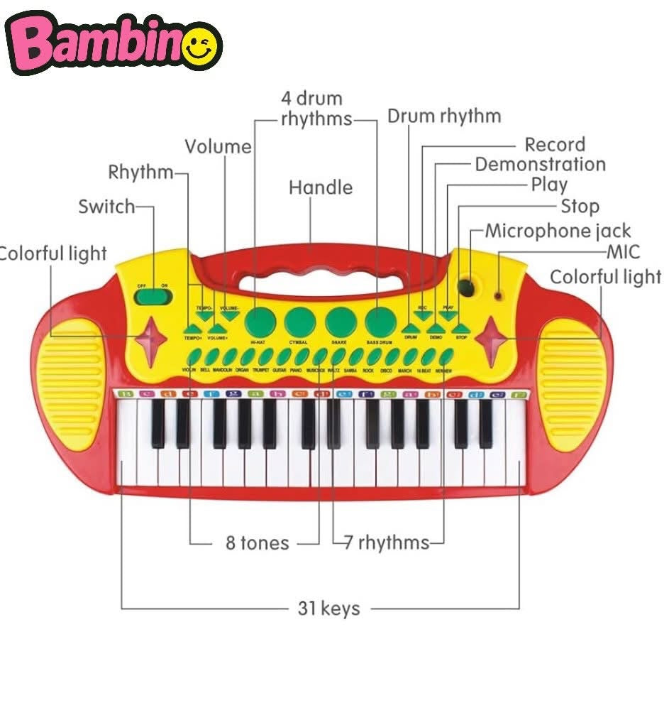 PIANOLA MUSICALE CON SGABELLO.