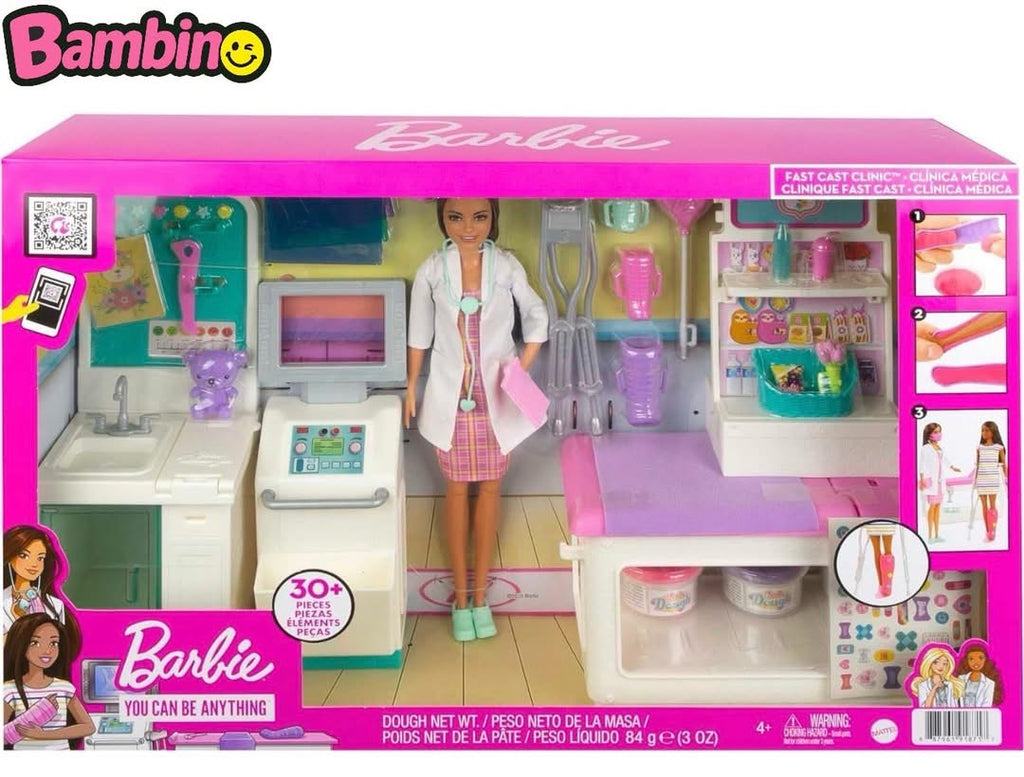 La Barbie Fast Cast Clinic Playset.
